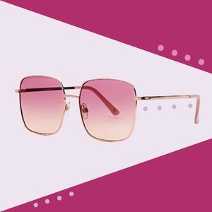Nine West Pink Tinted Square Sunglasses